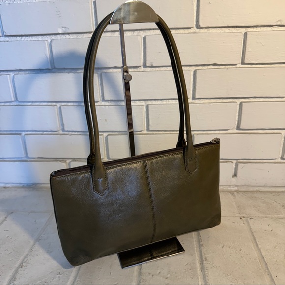 Hobo International Vintage Slim Olive Green Leather Shoulder Bag - Picture 7 of 14